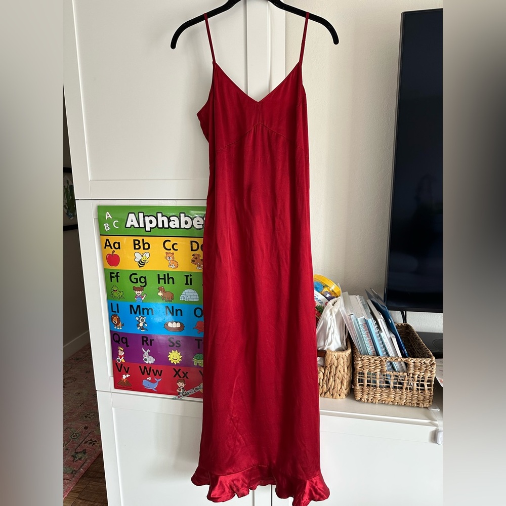 Reformation Red Silk Dress